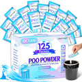 CRAZYTHUR Poo Gel for Camping Toilet, 125 Pack Poo Powder for Portable Toilet, Eco Gel, Pee Powder for Outdoor, Hiking(Ocean-Sce