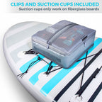 Sup-Now Stand Up Paddle Board Cooler Water Resistant Paddleboard Accessory Deck Bag W/Mesh Top (Gray)
