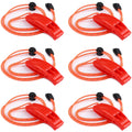 Julbear 6Pcs Safety Survival Whistles With Adjustable Reflective Lanyard Emergency Whistle