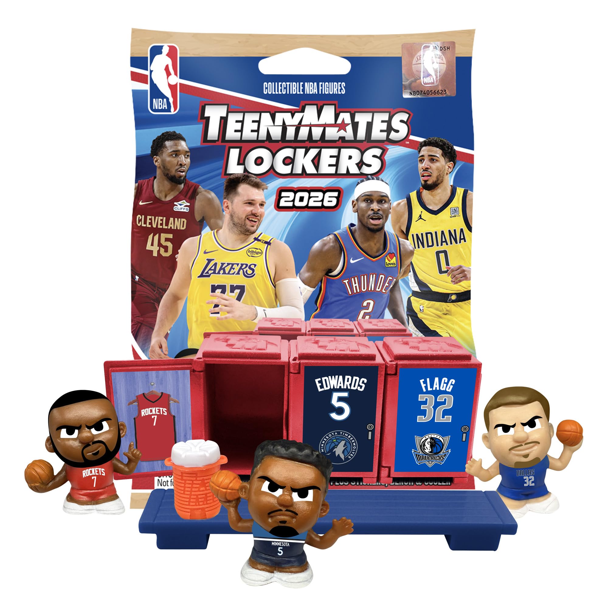 Party Animal TeenyMates NBA Basketball Action Figures Locker Room Set, with 3 Surprise 2026 TeenyMates Players