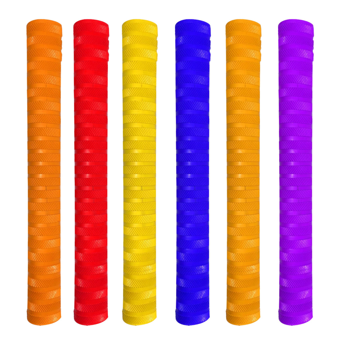 GURU Ring Chevron Cricket Bat Grips, 6 Pieces Set of Rubber Grips for Bat (Multicolor)
