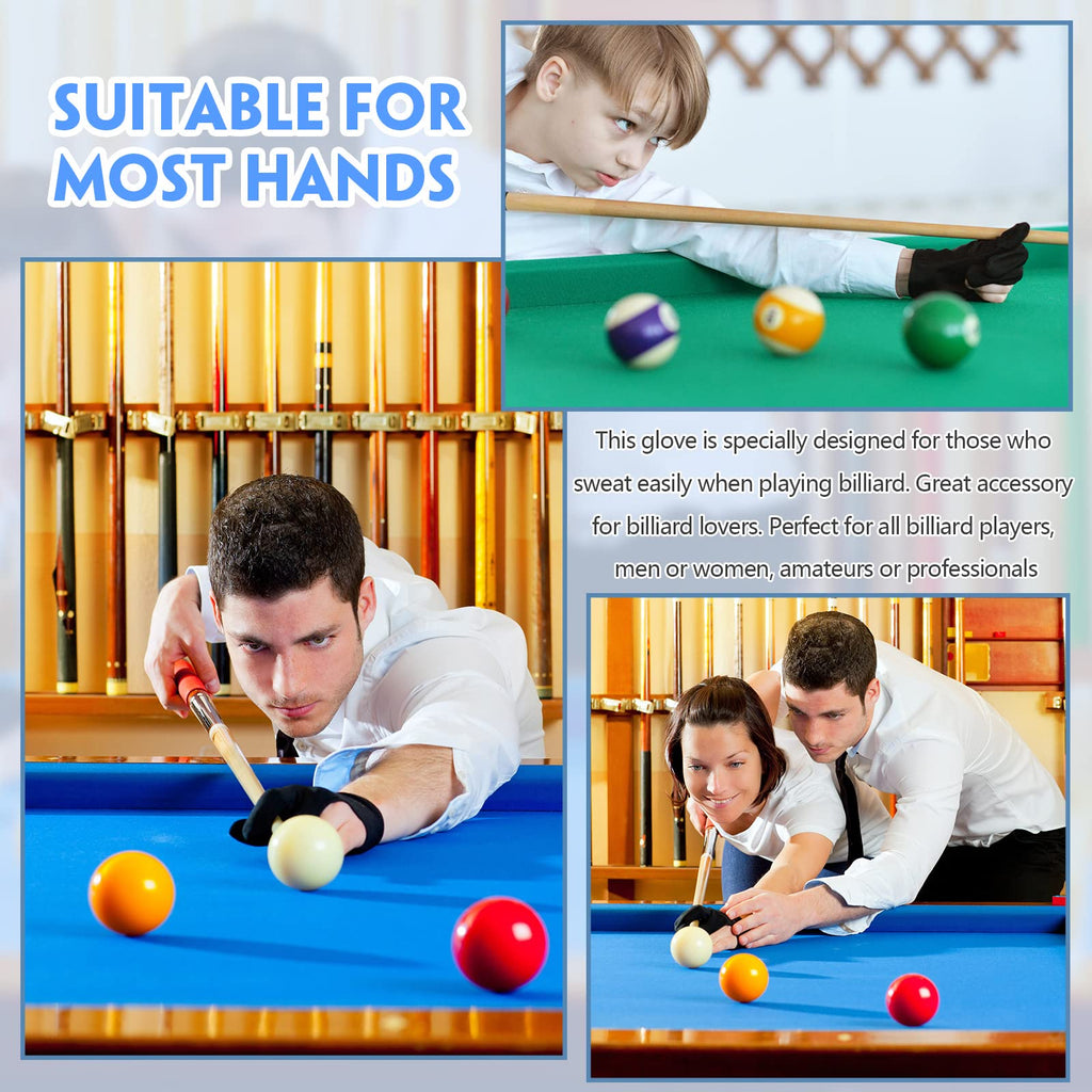 Neer Breathable Billiards Pool 3 Fingers Cue Gloves Nylon Table Pool Left Right Hand Universal Shooter Cue Sports Gloves For Wom