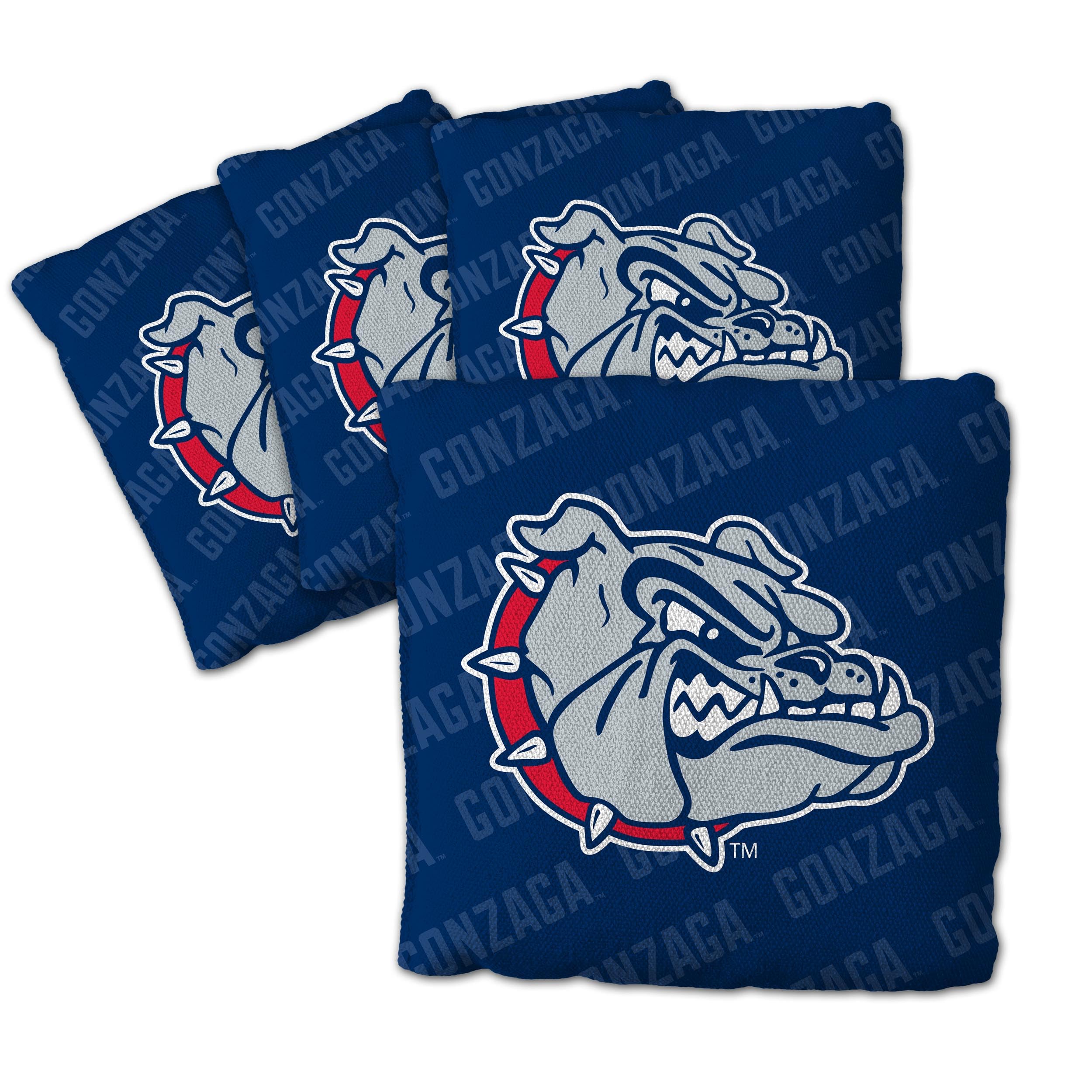 YouTheFan Officially-Licensed NCAA Gonzaga Bulldogs Set of 4 Cornhole Bags - All Weather Regulation 6    x 6    Size - 16oz Weig