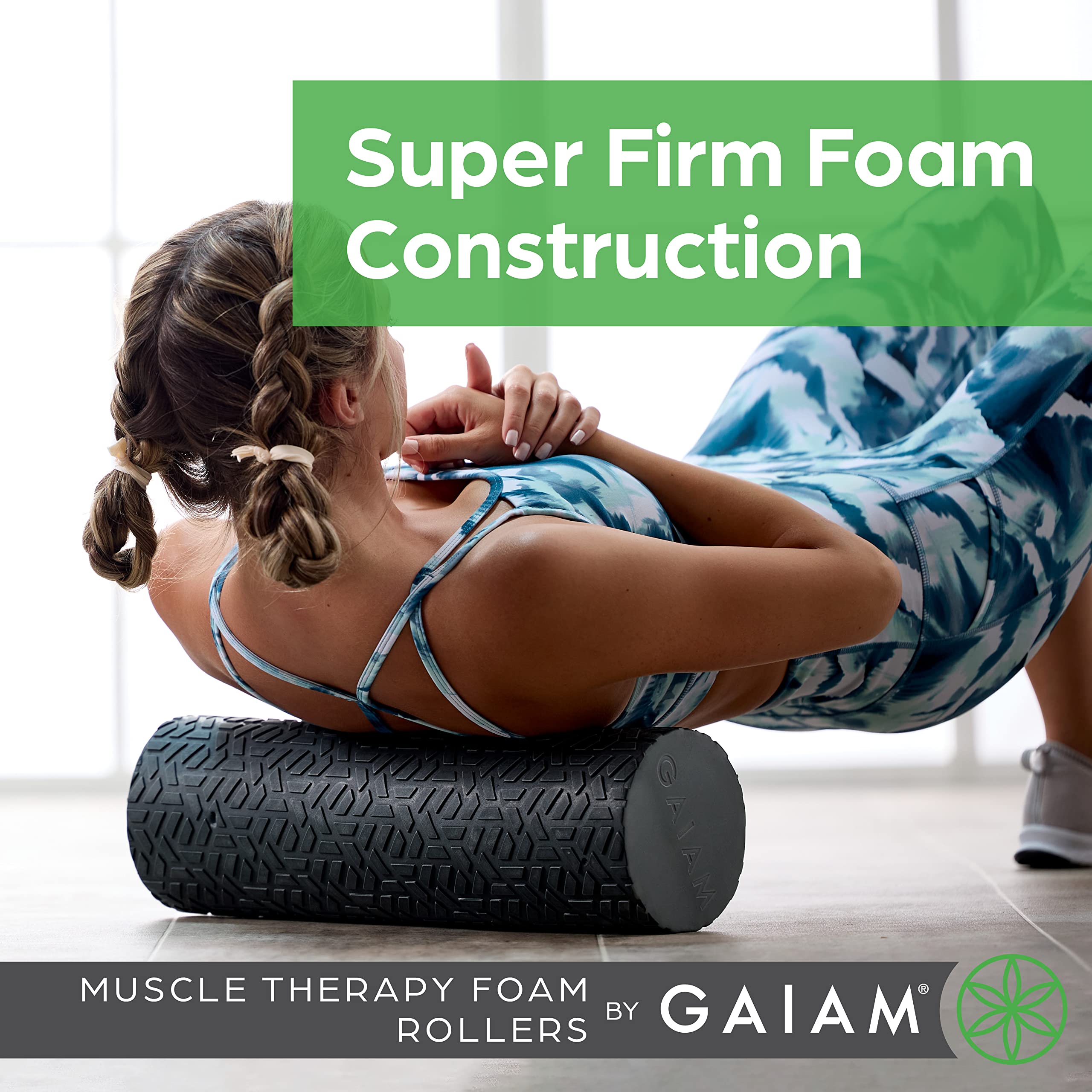 Gaiam Restore Foam Roller For Muscle Massage - 36'' Long Foam Roller, Deep Tissue Muscle Massager For Sore Muscles & Stimulation