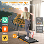Hifast Walking Pad Treadmill, 3 In 1 Foldable Under Desk Treadmills For Home Office, Small Walking Pad With Incline Handle Bar,