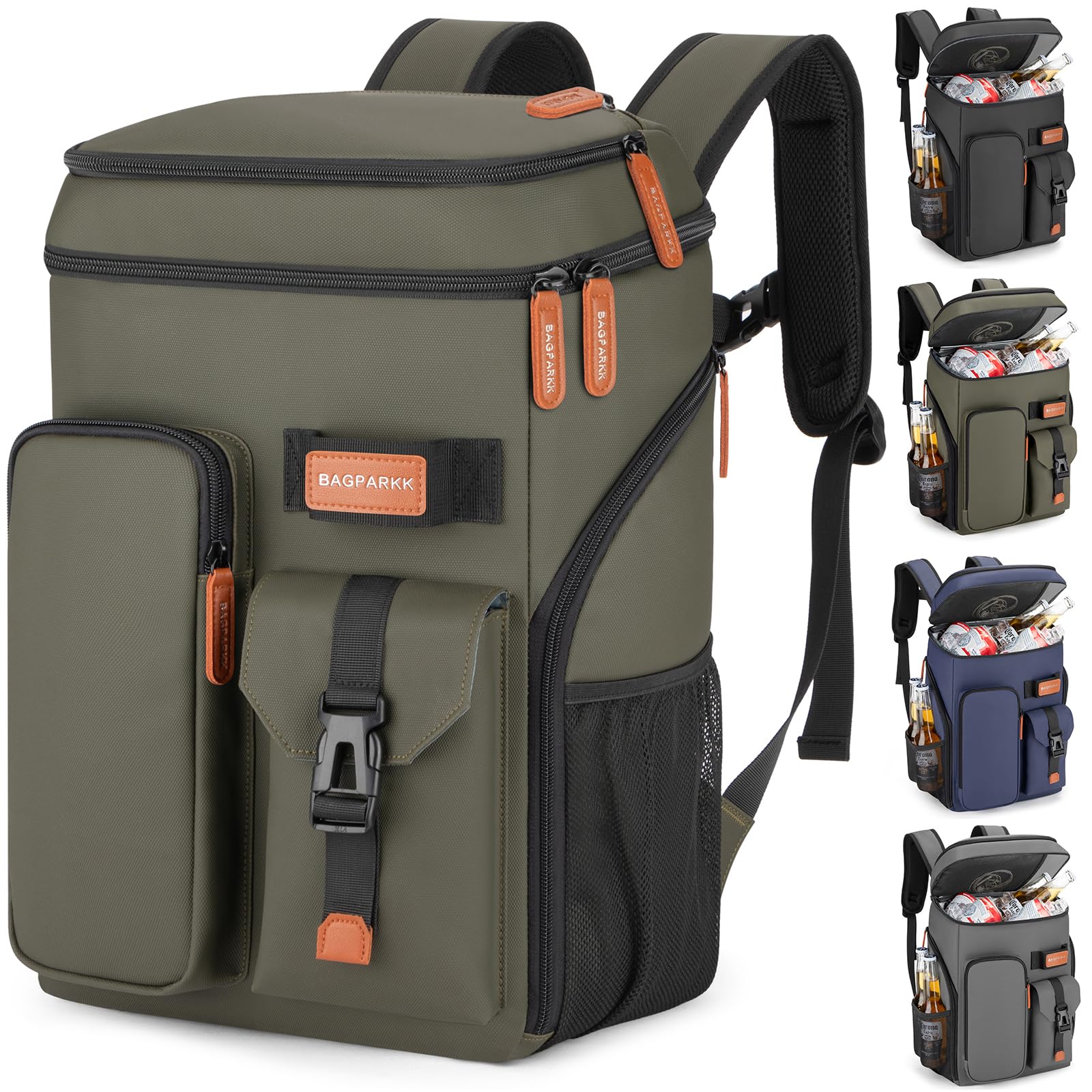 Insulated Cooler Backpack,33 Cans Multifunctional Double Deck Leakproof Cooler Bag With Sternum Strap,Large Capacity Lightweight
