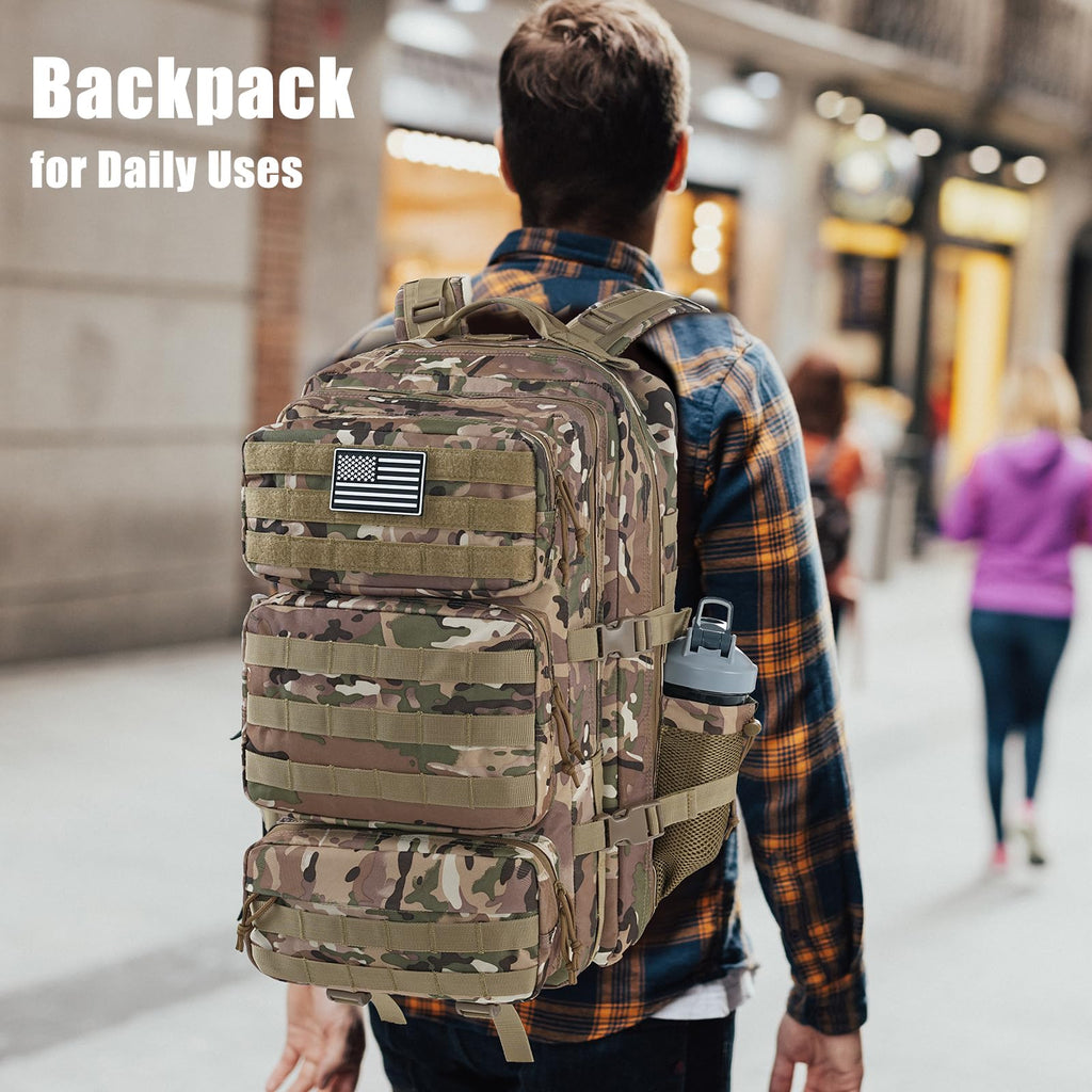 kookoomia Military Tactical Backpack 50L Large Day Backpack for Men Molle Army 3 Days Assault Pack Bug Out Bag Water Resistant a