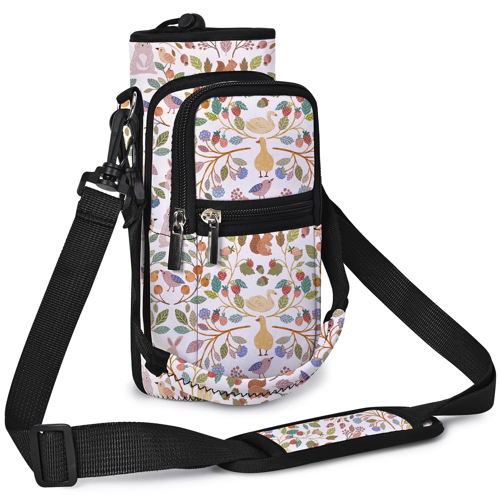 icolor Water Bottle Carrier Bag with Strap 25/32/40 oz Crossbody Bottle Holder with Phone Pocket Sling Sleeve Insulated Neoprene
