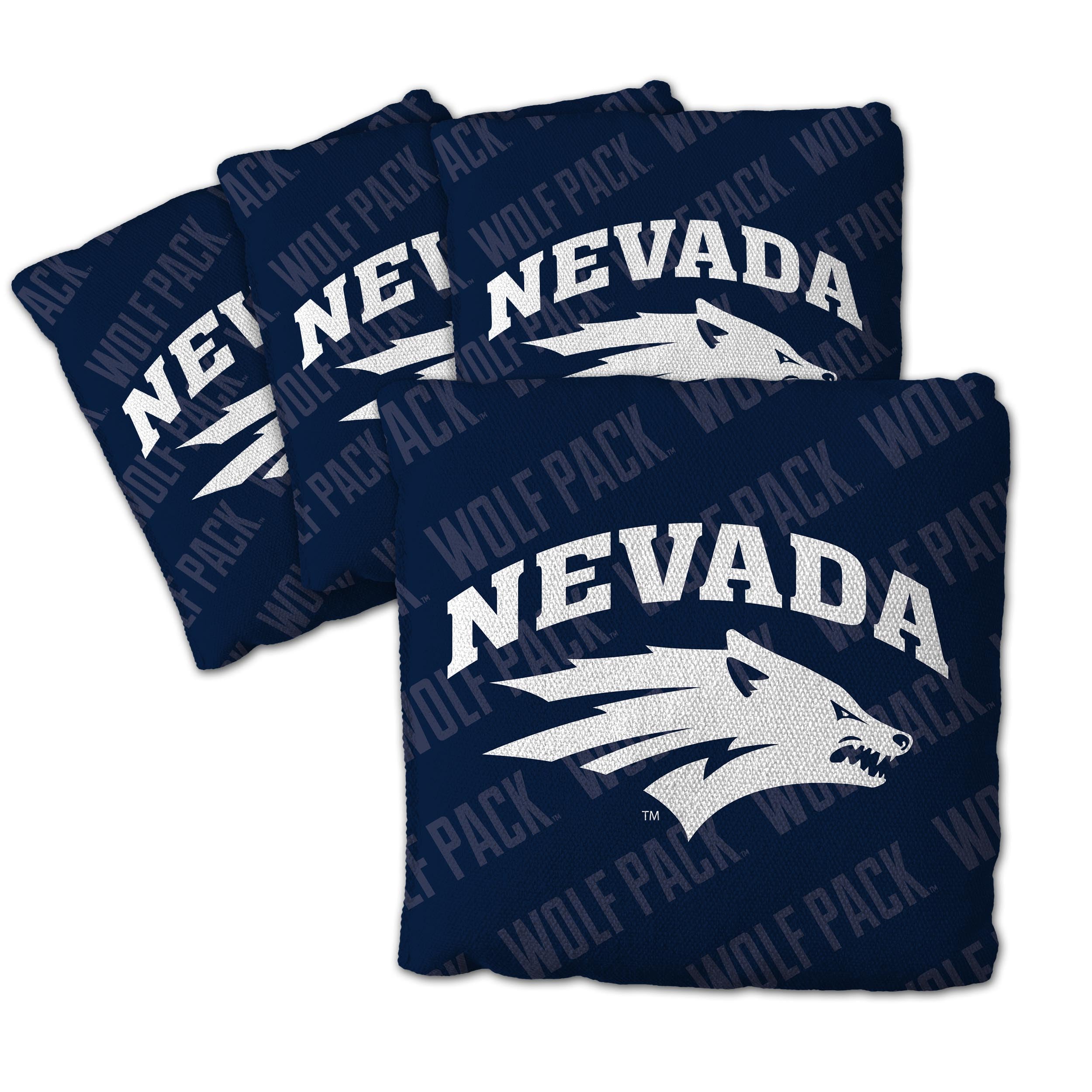 YouTheFan Officially-Licensed NCAA Nevada Wolf Pack Set of 4 Cornhole Bags - All Weather Regulation 6    x 6    Size - 16oz Weig