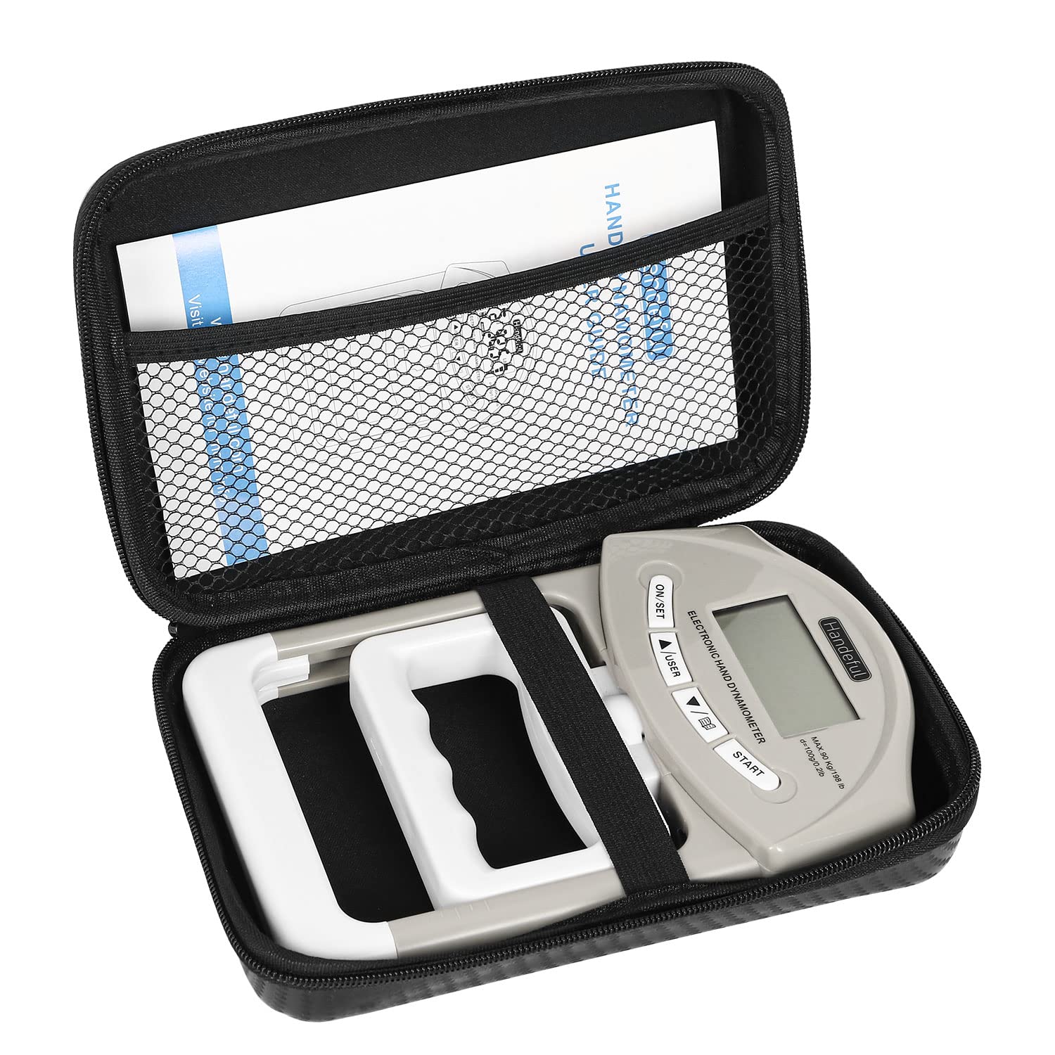 Handeful Grip Strength Tester With Zipper Bag, Digital Hand Dynamometer Grip Strength Measurement Meter Auto Capturing Electroni