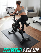 Powr Labs Bike Mat Compatible With Peloton, Treadmill, Exercise Equipment, Elliptical, Walking Pad, Indoor Bike Trainers, Home G