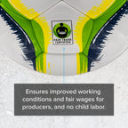 Senda Rio Match Futsal Ball, Fair Trade Certified, Green/Yellow, Size 3 (Ages 8 - 12)
