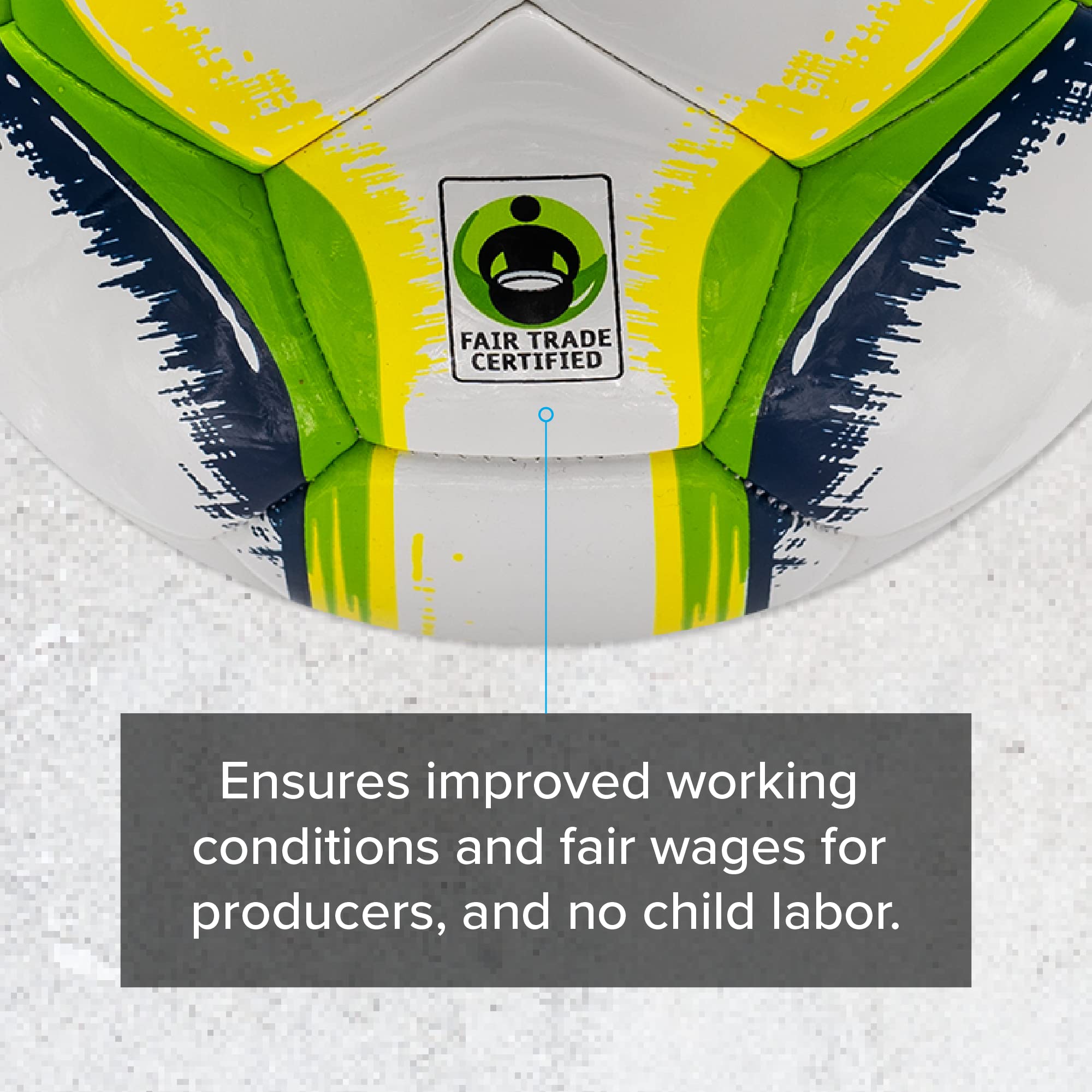Senda Rio Match Futsal Ball, Fair Trade Certified, Green/Yellow, Size 3 (Ages 8 - 12)