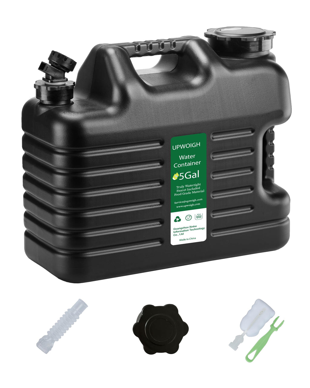 5 Gallon Water Jug, Thickened Water Storage Overlanding Gear Containers, Camping Essential Truly Leak-Proof Black Water Tank,Bpa
