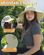 Safari Sun Hat Wide Brim Bonnie Fishing Cap With Adjustable Drawstring Olive For Men & Women