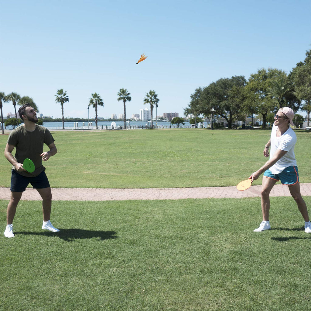 Funsparks Paddle Ball Jazzminton Game - All-Season Indoor/Outdoor Racquet Game For Active Play