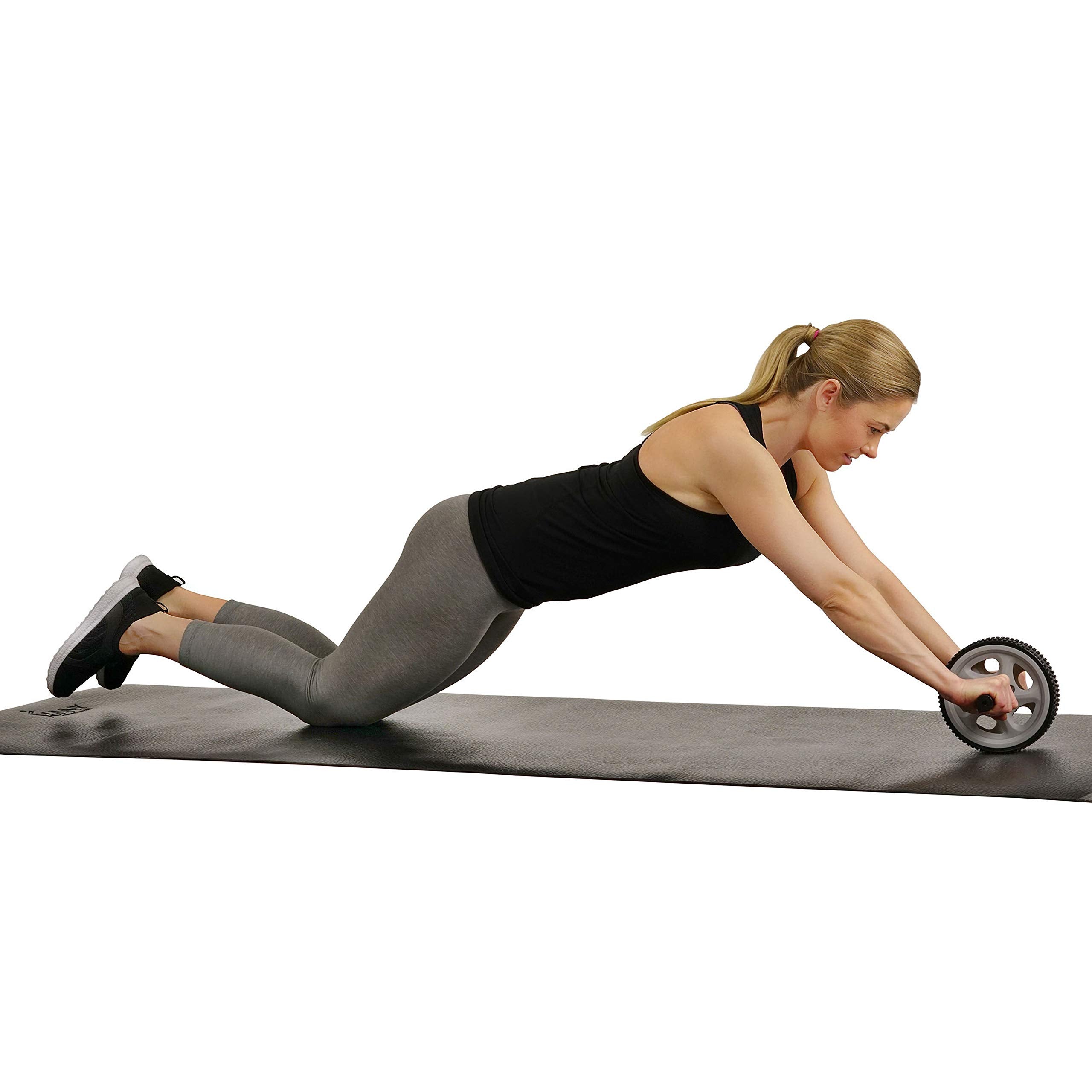 Sunny Health & Fitness Ab Roller Wheel For Abdominal Exercise Core Trainer Wheel Roller - No. 003, Black