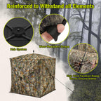 Tidewe Hunting Blind 270See Through With Silent Magnetic Door & Sliding Windows, 2-3 Person Pop Up Ground Blind With Carrying Ba