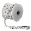Seachoice Boat Anchor Line Rope, 3-Strand Twisted, Nylon, White/Blue, 3/8 In. X 50 Ft.