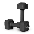 Tone Fitness 20 lb Neoprene Dumbbell Pair for Home Workouts - Non-Slip Design - Black