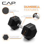 Cap Barbell 40 Lb Coated Hex Dumbbell Weight, New Edition