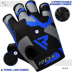 Rdx Weight Lifting Gloves Women Fitness Workout, Anti Slip Padded Palm Grip Protection, Elasticated Breathable, Powerlifting Gym