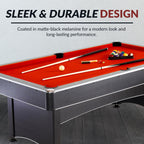 Hathaway Maverick 7-Foot Pool And Table Tennis Multi Game With Red Felt And Blue Table Tennis Surface Includes Cues, Paddles And