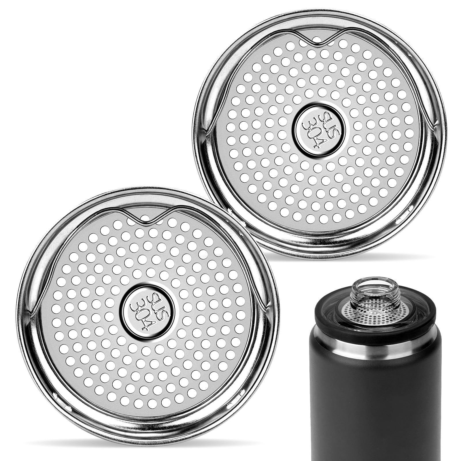Linkidea 304 Stainless Steel Tea Strainer Compatible with YETI Rambler Bottle 18oz/26oz/36oz/46oz/64oz Chug and MagDock Caps, Ic
