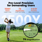 Bestsee Golf Laser Rangefinder With Slope, 1500Y Range Finder, 0.3S Flagpole Locking Vibration, 7X Magnification, Magnet Stripe,