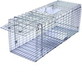 Faicuk Large Collapsible Humane Live Animal Cage Trap for Raccoon, Opossum, Stray Cat, Rabbit, Groundhog and Armadillo 32 x 11 x
