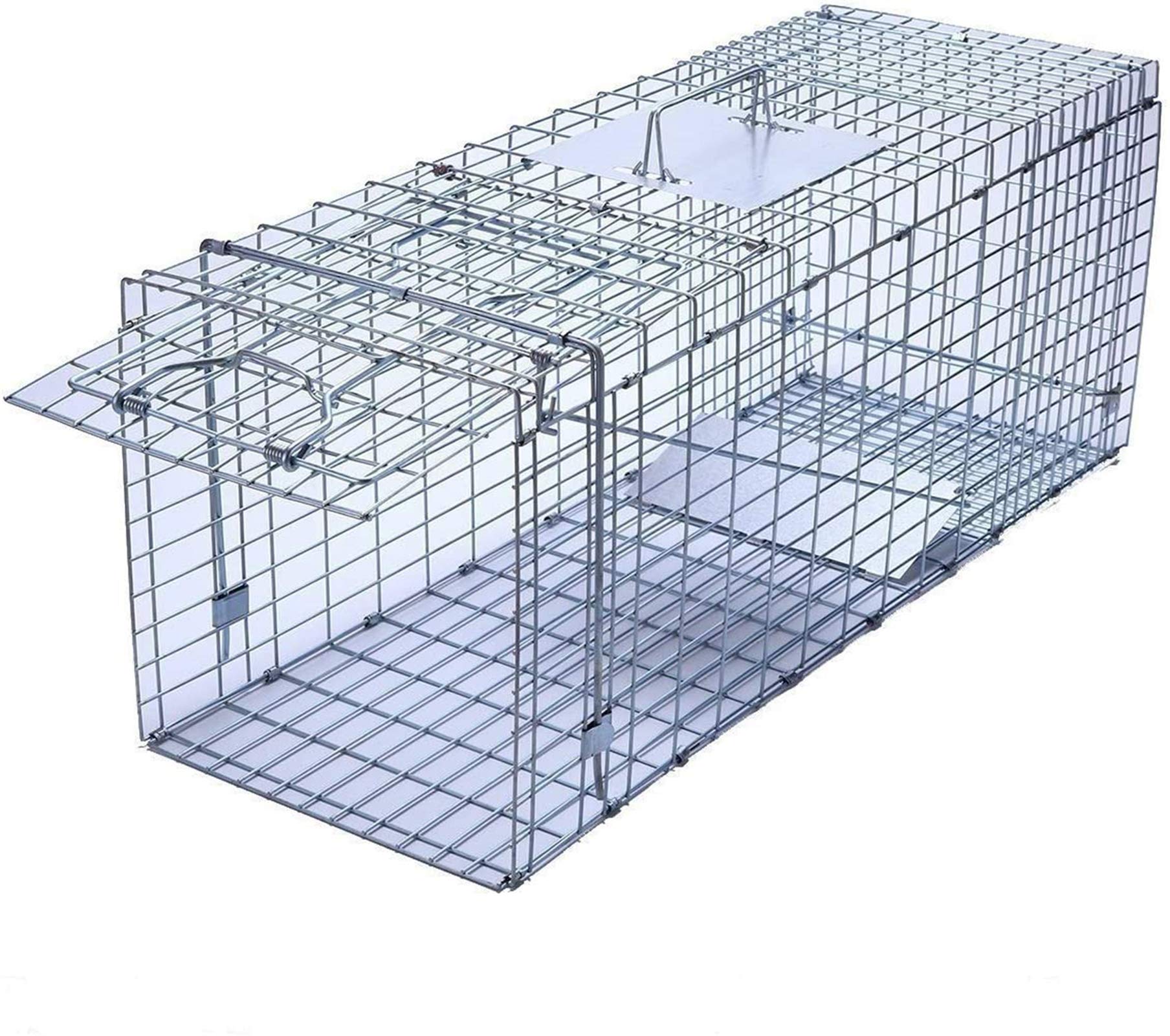 Faicuk Large Collapsible Humane Live Animal Cage Trap for Raccoon, Opossum, Stray Cat, Rabbit, Groundhog and Armadillo 32 x 11 x