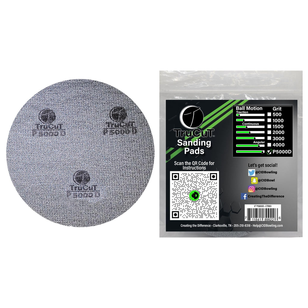 Trucut Sanding Pad  P5000D Grit  6'' Diameter  Sanding Pads Made For Bowling Balls  Bowling Ball Resurfacing Pads  Surface Manag