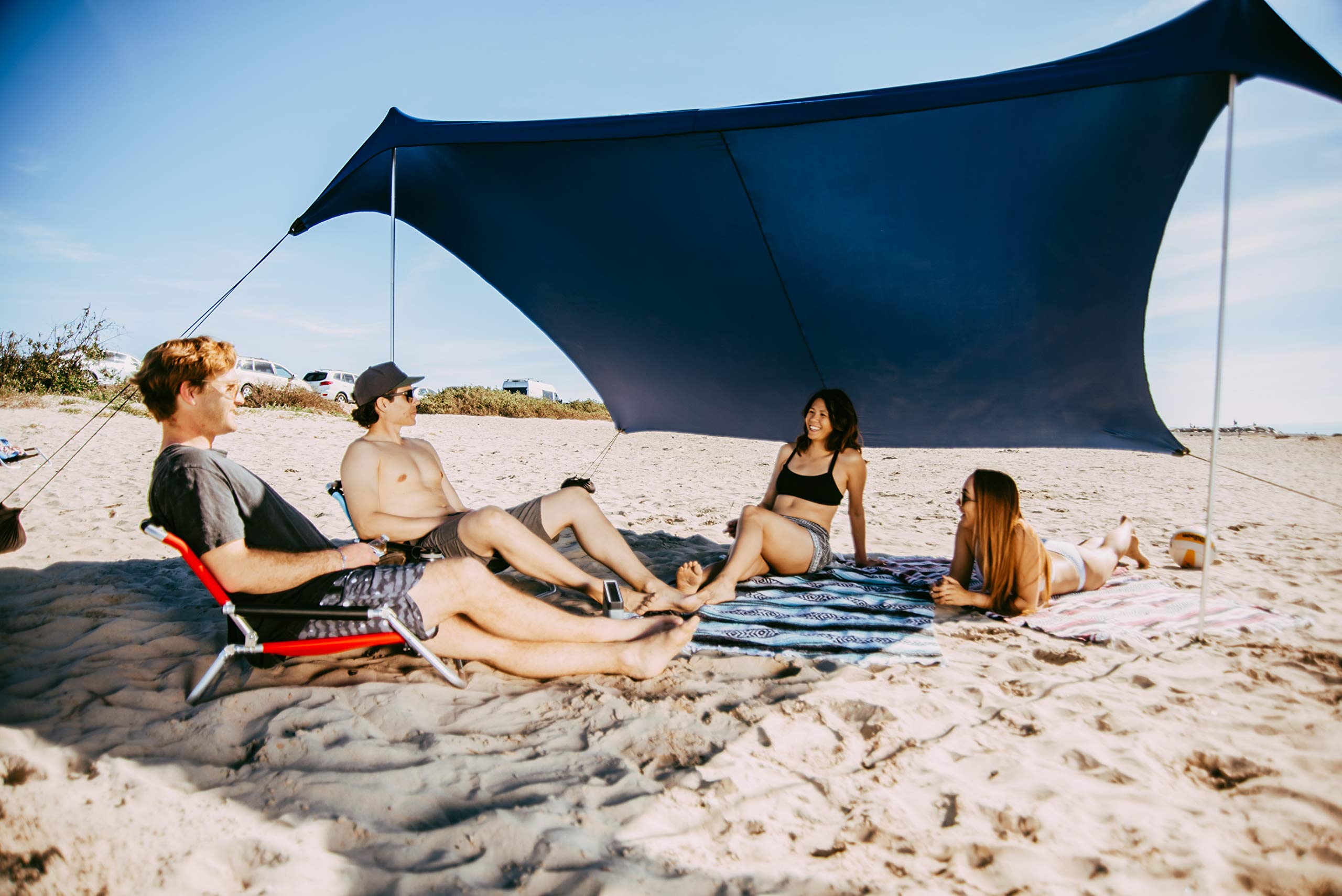 Neso Tents Grande Beach Tent, 7Ft Tall, 9 X 9Ft, Reinforced Corners And Cooler Pocket (Navy)