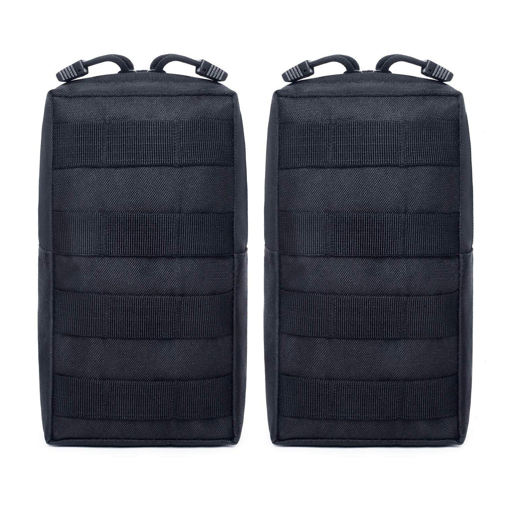 Tacticool 2 Pack Molle Pouches - Tactical Compact Water-Resistant Edc Pouch (2 Pack-Black)