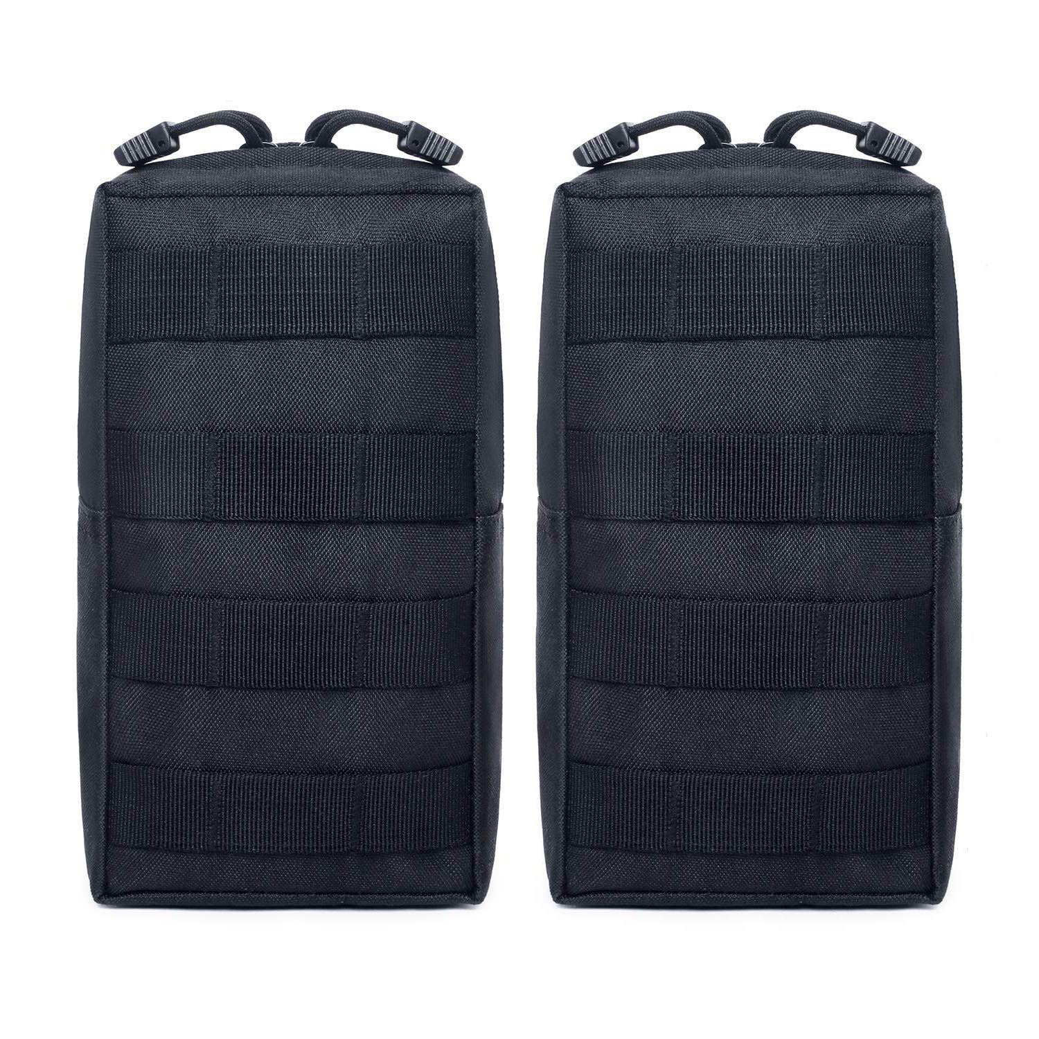Tacticool 2 Pack Molle Pouches - Tactical Compact Water-Resistant Edc Pouch (2 Pack-Black)