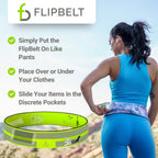 Flipbelt Reflective Running Belt Reflective Neon Yellow, Medium