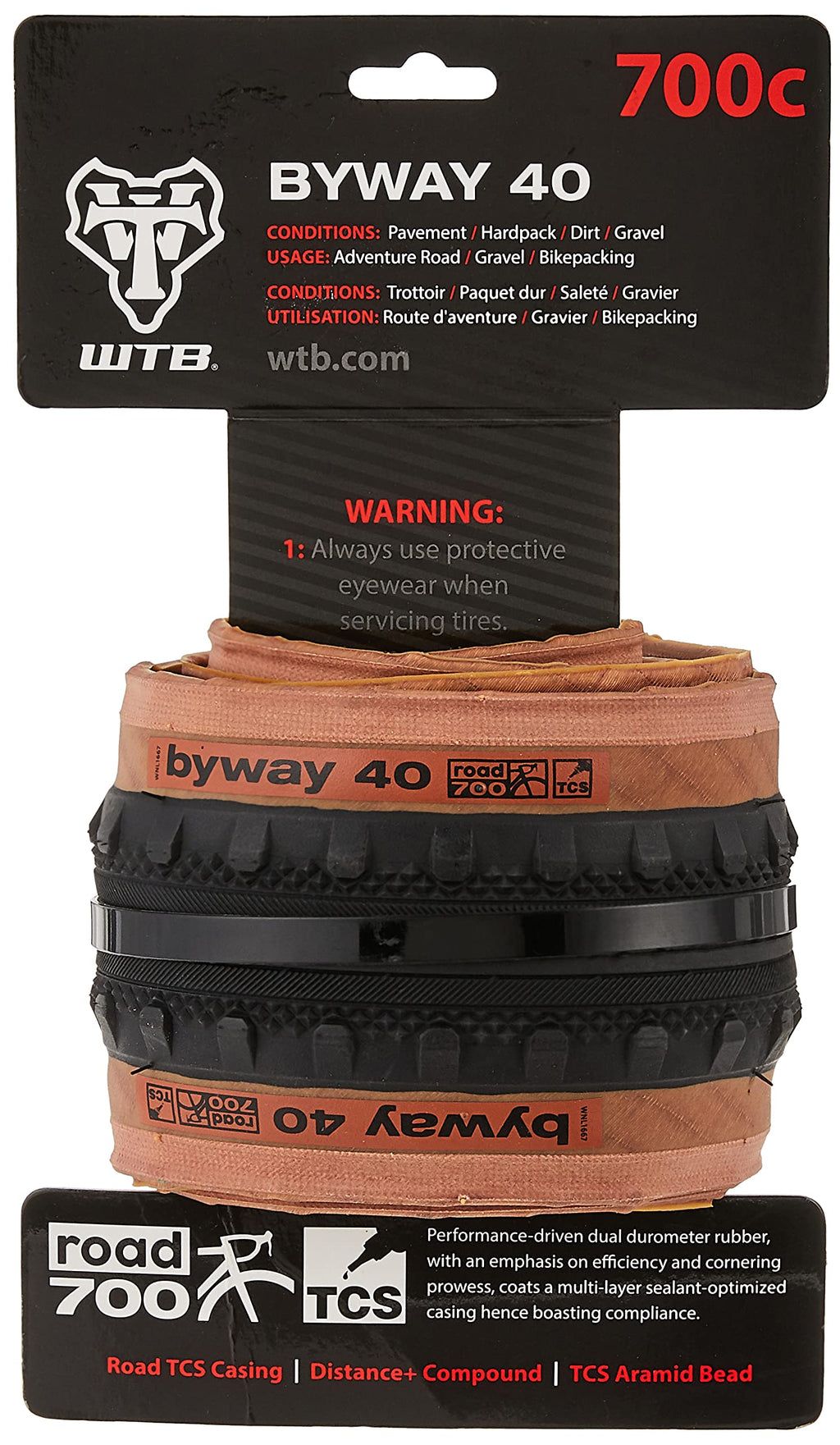 Wtb Byway 700 X 44 Road Tcs Gravel Tire (Tanwall)