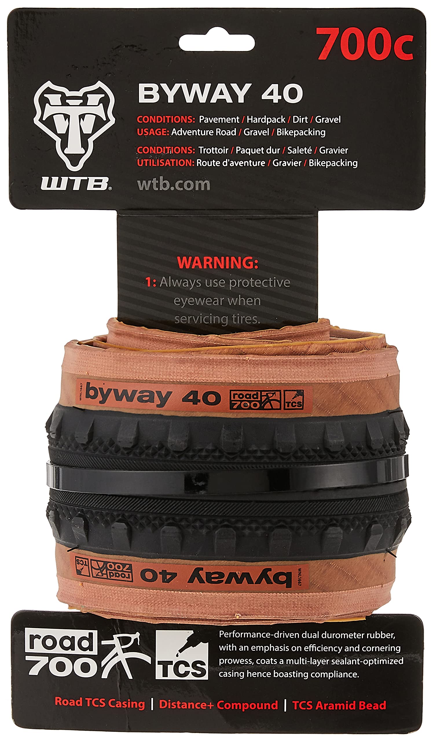 Wtb Byway 700 X 44 Road Tcs Gravel Tire (Tanwall)