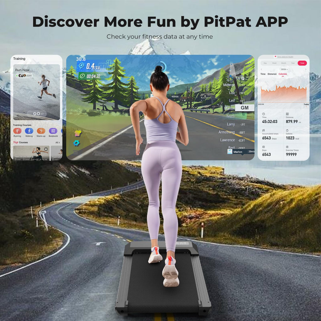 Lacuffy Walking Pad, Under Desk Treadmill, Mini Portable Treadmill With App And Remote Control, 2.5 Hp Quiet Walking Jogging Mac