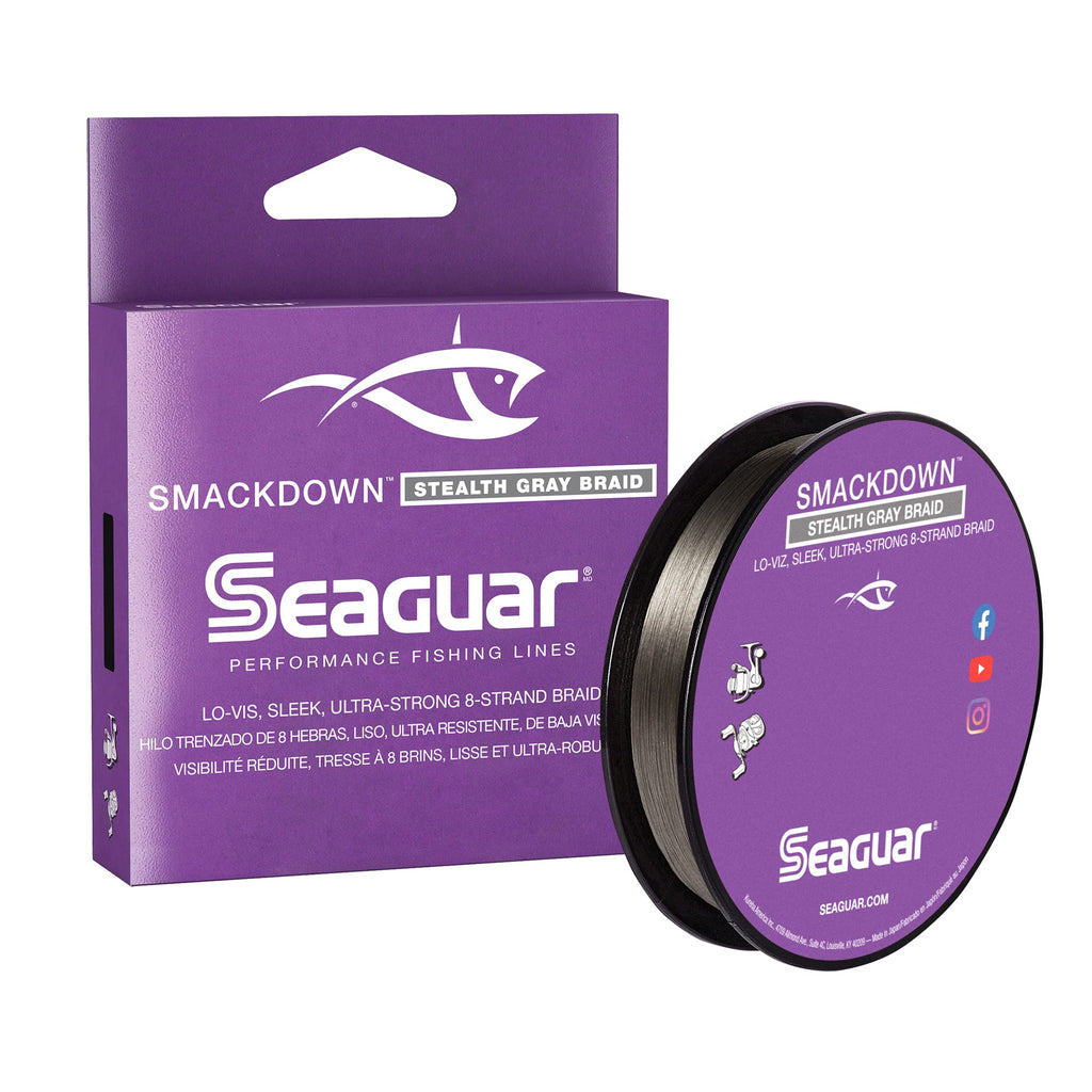 Seaguar Smackdown Low Visibility Fishing Line 40Lbs, 150Yds Break Strength/Length, Stealth Gray - 40Sdsg150