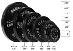 Fitvids Olympic 2-Inch Cast Iron Plate Weight Plate For Strength Training And Weightlifting, Vintage Style, Alloy Steel,25Lb Pai