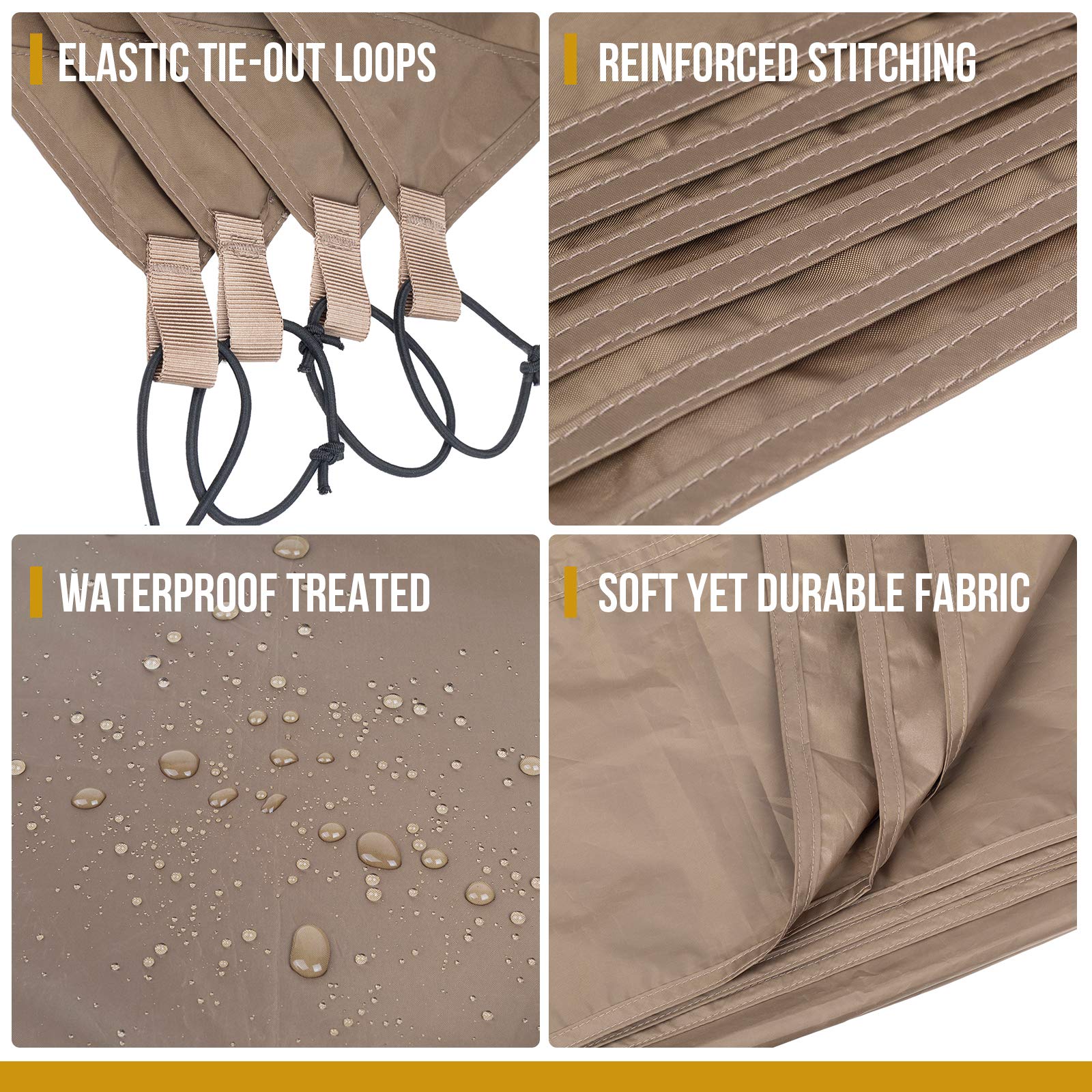 Onetigris Waterproof Tent Footprint, 81'' X 65''