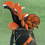 Andux 2Pcs/Pack Long Neck Golf Hybrid Club Head Covers Interchangeable No. Tag Ctmt-02 Orange