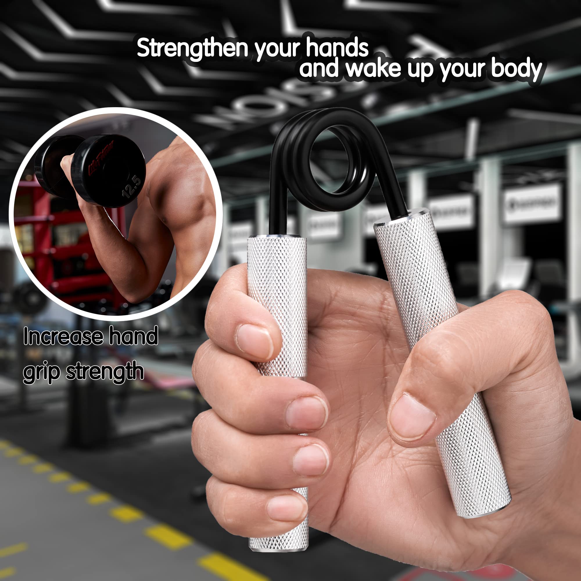 Xzyppci Hand Grip Strengthener Set 50-350Lb(7Pack) Heavy Grip Strengthener,Hand Grip Finger Strengthener Metal Wrist & Forearm H