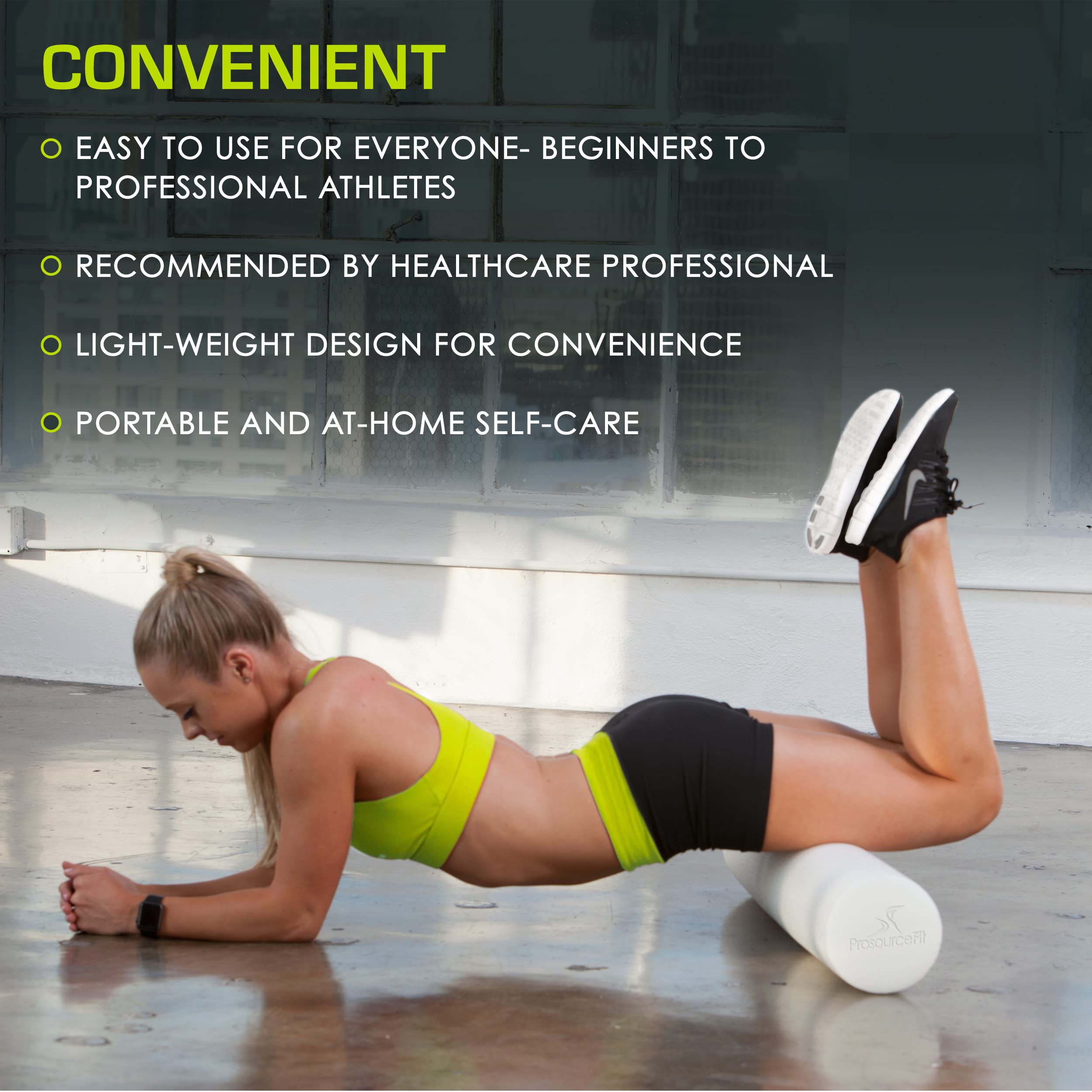 Prosourcefit Flex Foam Rollers 36 For Muscle Massage, Physical Therapy, Core & Balance Exercises Stabilization, Pilates, White,