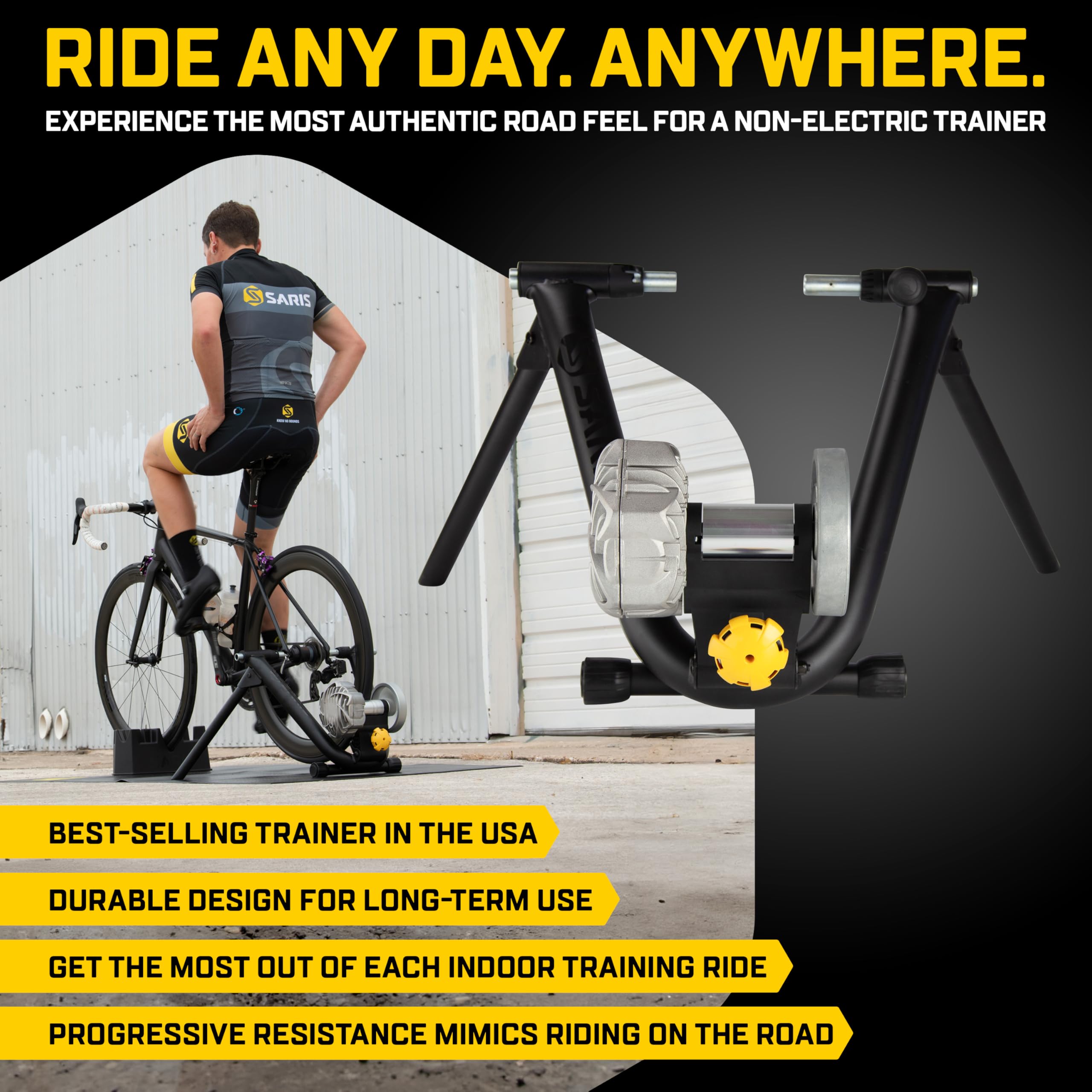 Saris Fluid2 Indoor Bike Trainer, Fits Road And Mountain Bikes, Compatible With Zwift App