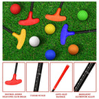 Silipull 21 Pcs Adjustable Golf Putters Set 6 Two Way Mini Golf Putter For Right Left Handed 6 Colored Practice Balls 9 Pcs Plas