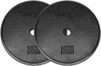 Yes4All Standard 1-Inch Cast Iron Weight Plates 5, 7.5, 10, 15, 20, 25 Lbs (Single & Pair), Black