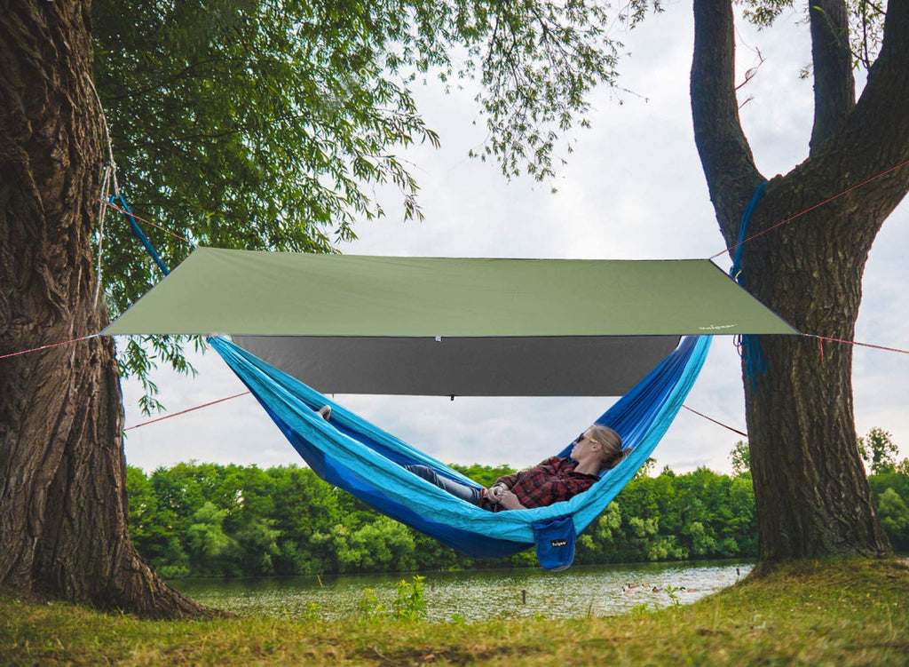 Unigear Hammock Rain Fly Waterproof Tent Tarp, 9.8X9.8Ft, Uv Protection And Pu 3000Mm Waterproof, Lightweight For Camping, Backp