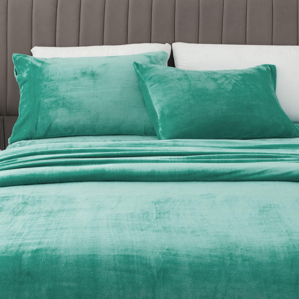 Great Bay Home Micro Fleece Extra Soft Cozy Velvet Plush Solid Sheet Set Deluxe Bed Sheets With Deep Pockets Velvet Luxe Collect